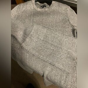 Who What Wear Black and White Ribbed Bell Sleeve Sweater-NWOT